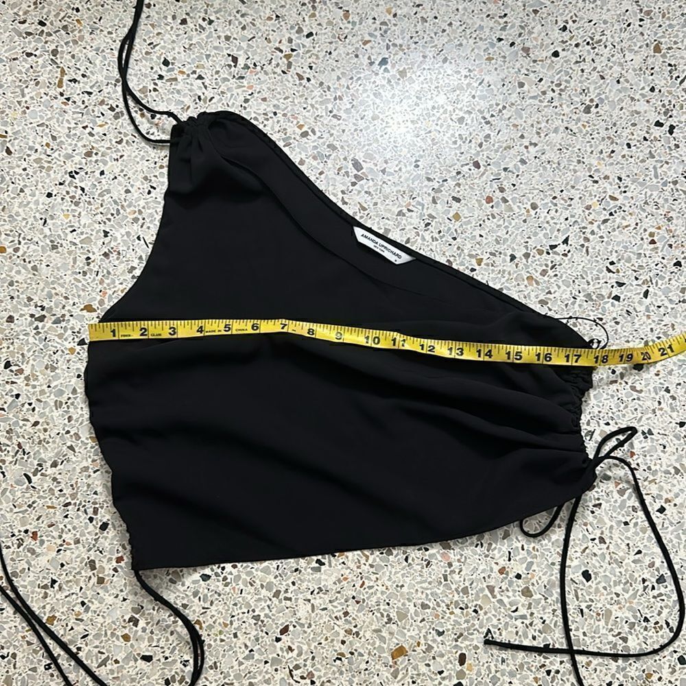 EUC worn once Amanda Uprichard Ania one shoulder cinch black medium m top - Picture 5 of 6